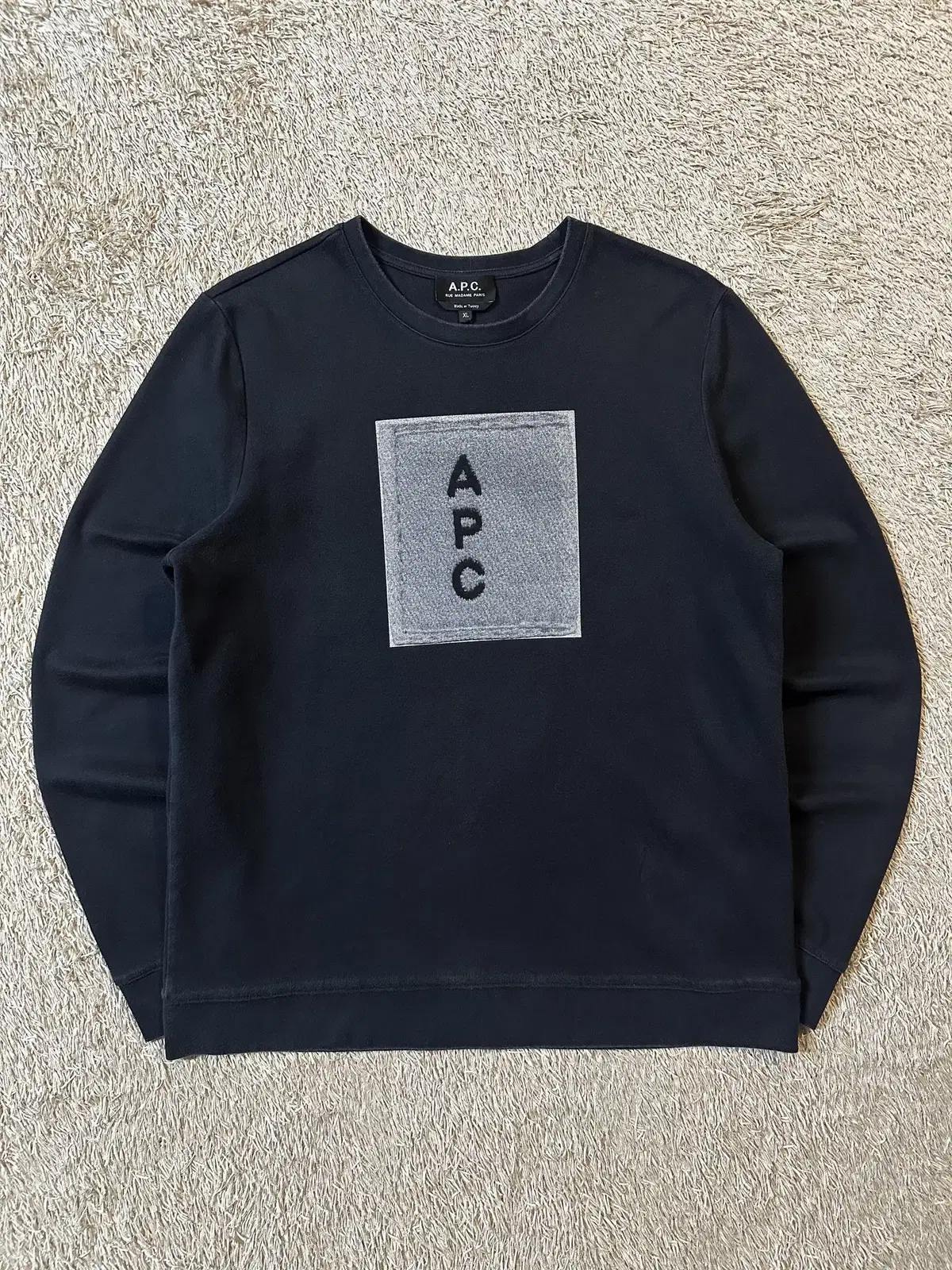 [XL] 아페쎄 A.P.C. 로고 맨투맨 네이비